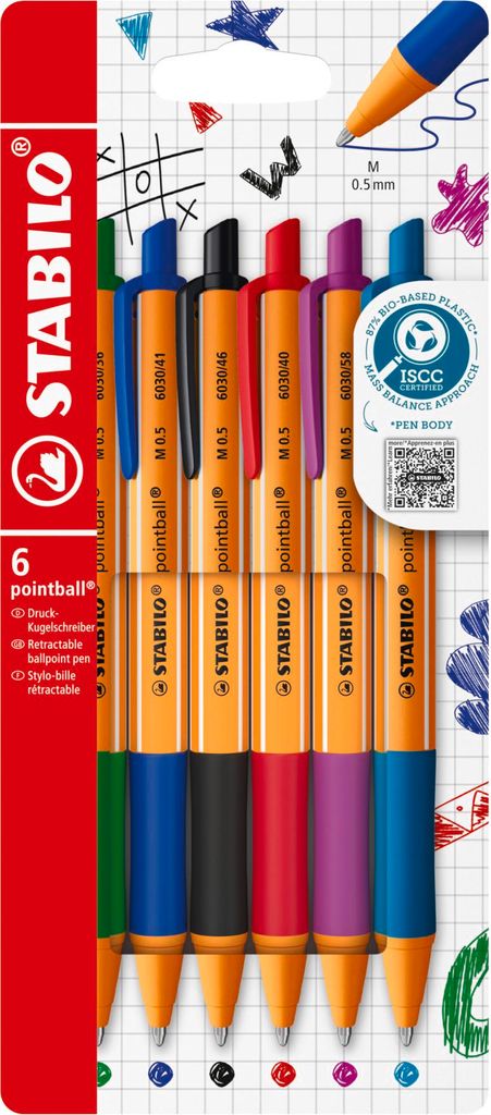 STABILO Druck-Kugelschreiber -  pointball - 6er Pack - 6 Produktbild 