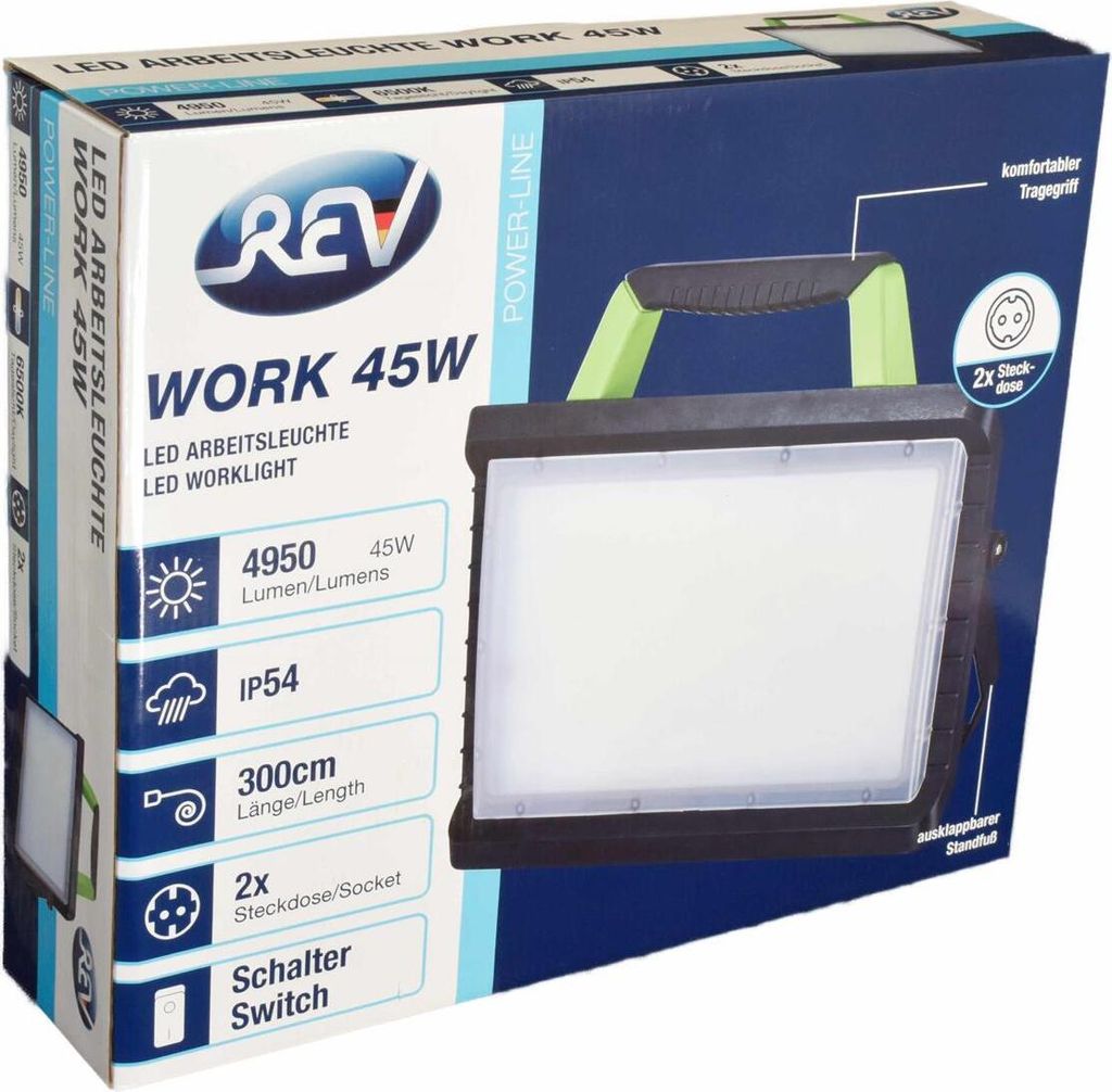 REV LED Projecteur de travail WORK 45W portable, IP 54, Image du produit 