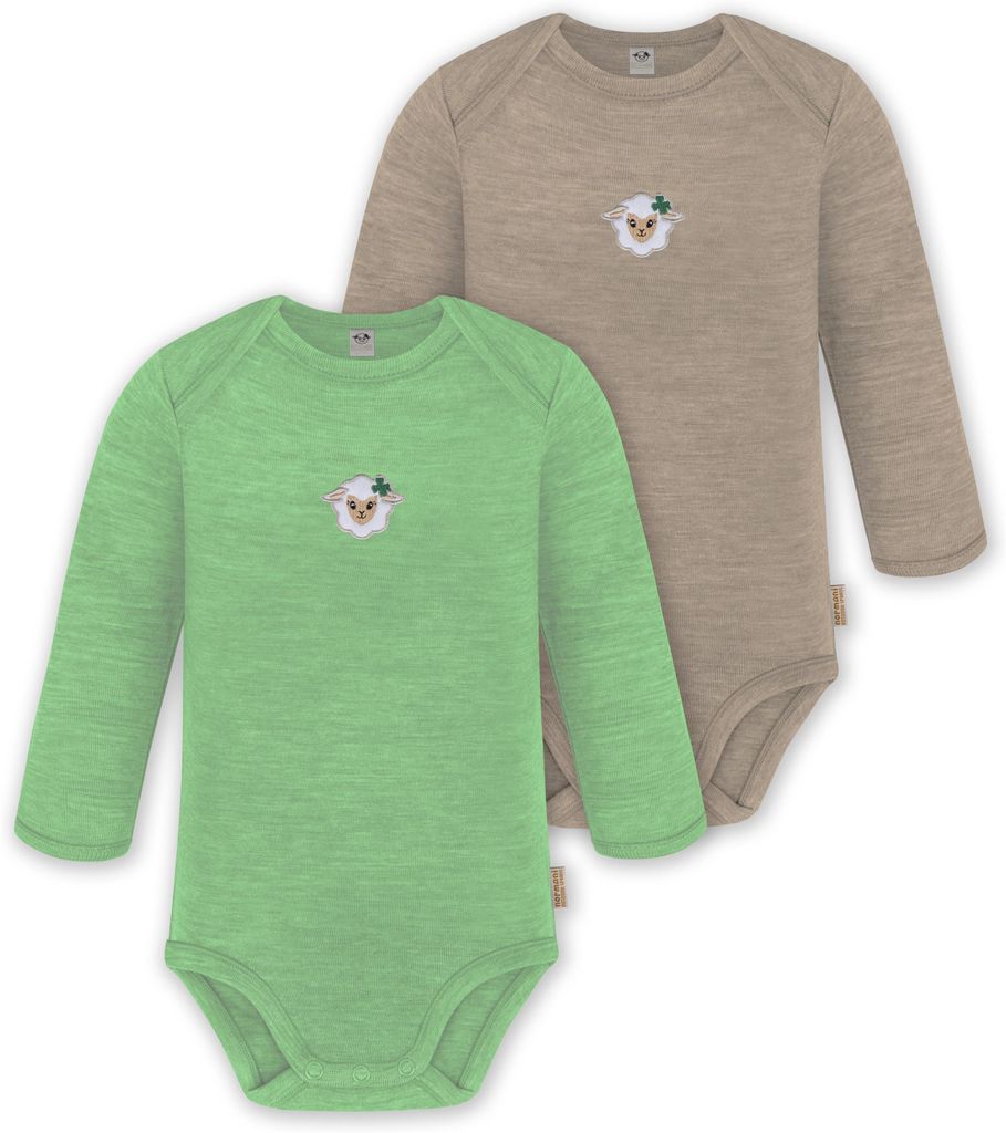 normani 2er Pack Baby Merino Body Langarm