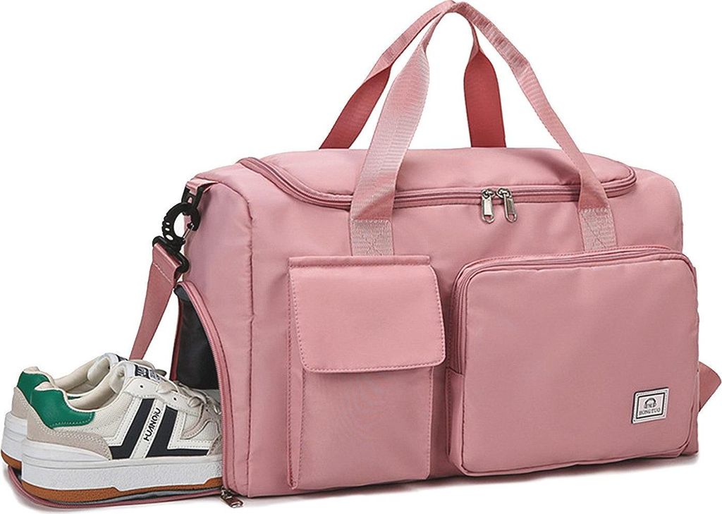 Reisetasche Weekender Sporttasche mit Schuhfach Wasserdicht leichte 48x25x28cm Handgepäck Tasche Urlaub Sport Schwimmbad für Damen Herren