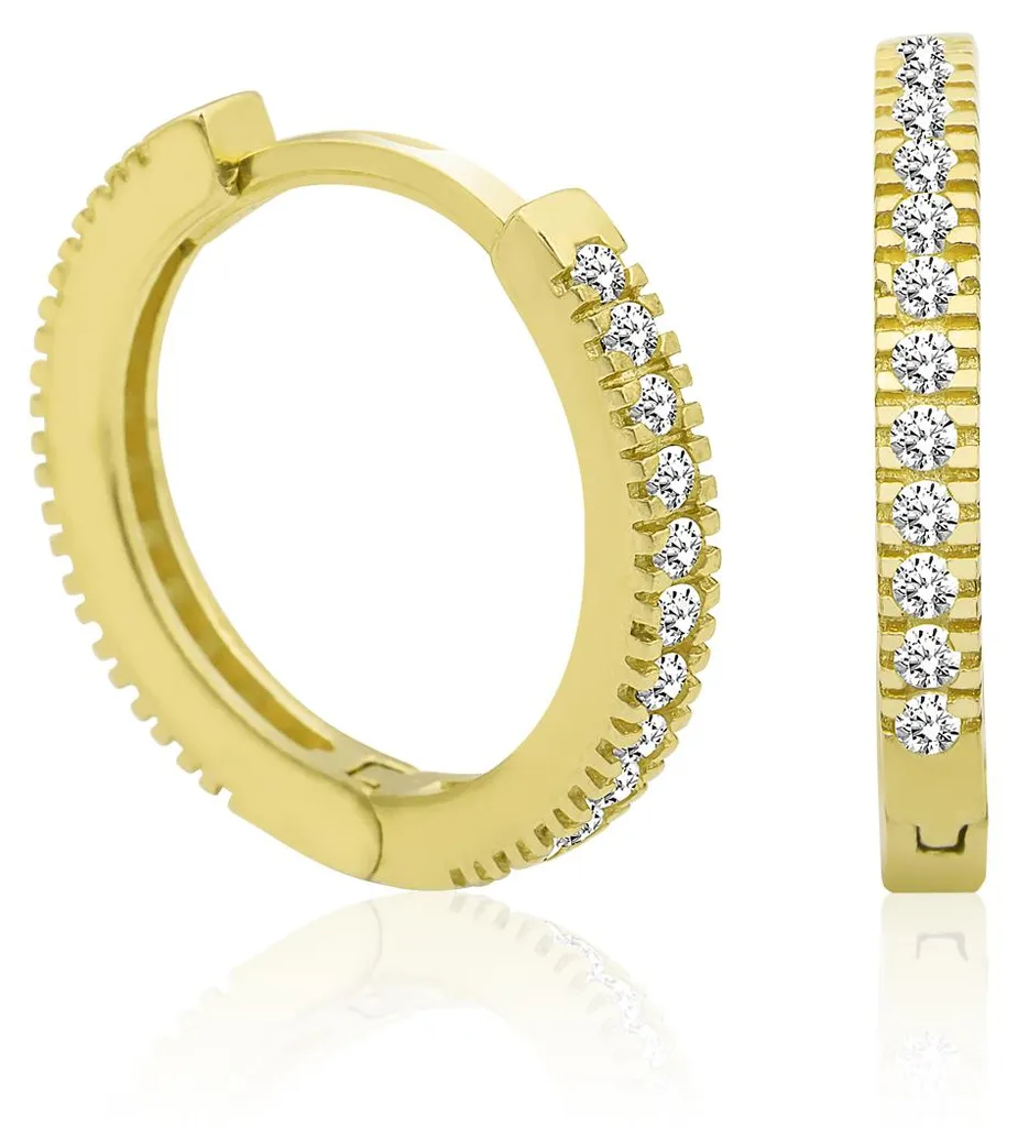 Boucles d'oreilles argent 925 rhodié et zircone brillantes style Tamtur