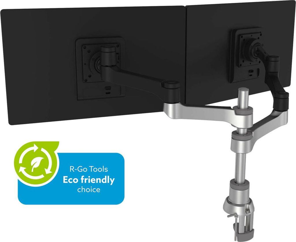 R-Go Monitorarm 0"-32" 2TFT Max.8KG(2x) Zepher4 silb.