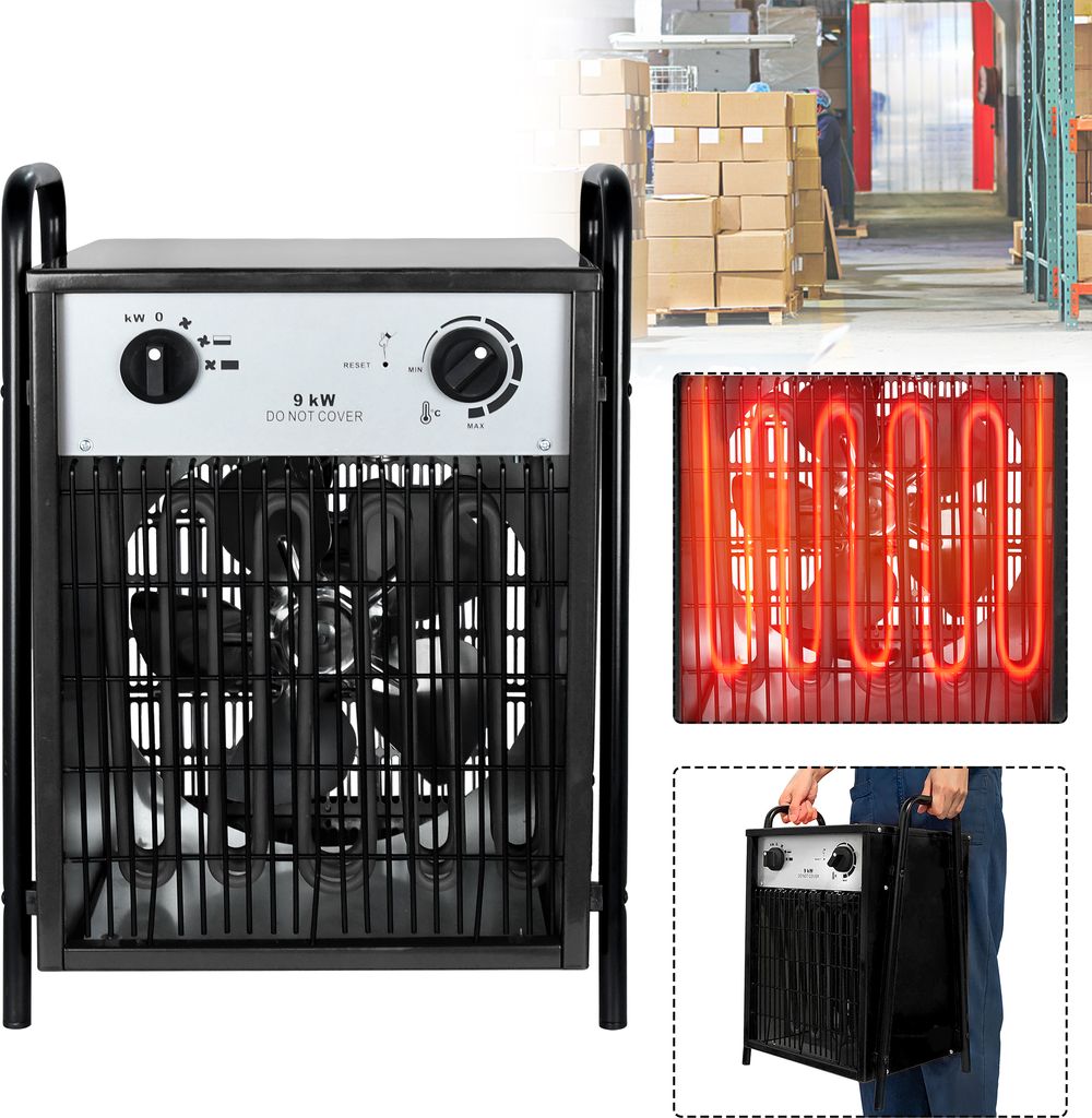 UISEBRT Heizlüfter Elektroheizung 9KW 400V Bauheizer Produktbild 