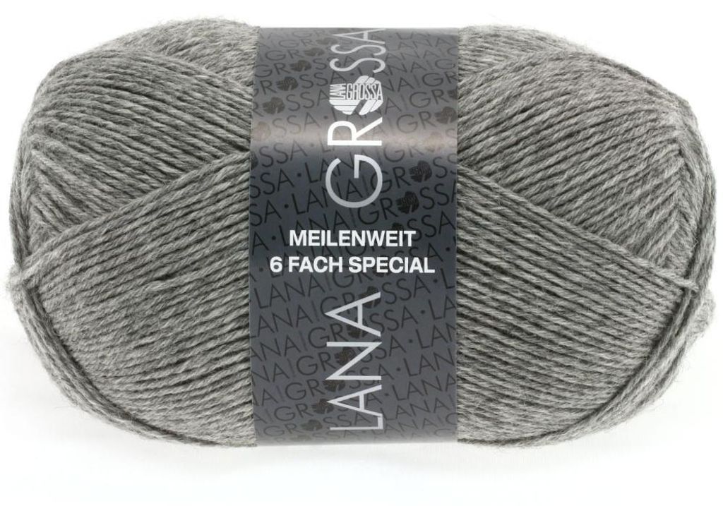 Lana Grossa - Meilenweit 6-fach 150g Unito 8961 grau Produktbild 