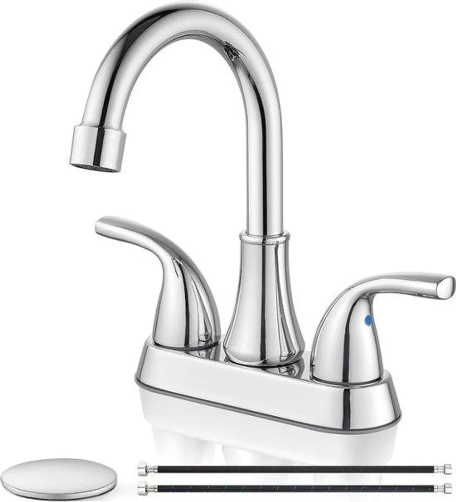 Robinet de lavabo anti-éclaboussures à bec 360° chrome pour salle de bain