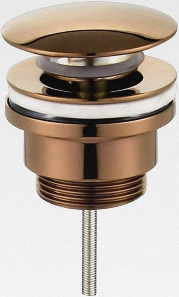 Universal-Klick-Klack-Ventil, Roségold, Push-up-Ablaufgarnitur für Waschbecken und Bidet, Mutter 1 1/4, aus Messing