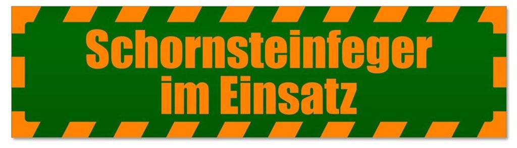 Kiwistar - Autoaufkleber - Orange - Grün - 60 x 16 cm - Schornsteinfeger Einsatz gestreift - Hinweis Aufkleber Sticker für Auto, Kfz, Fahrrad, PK...