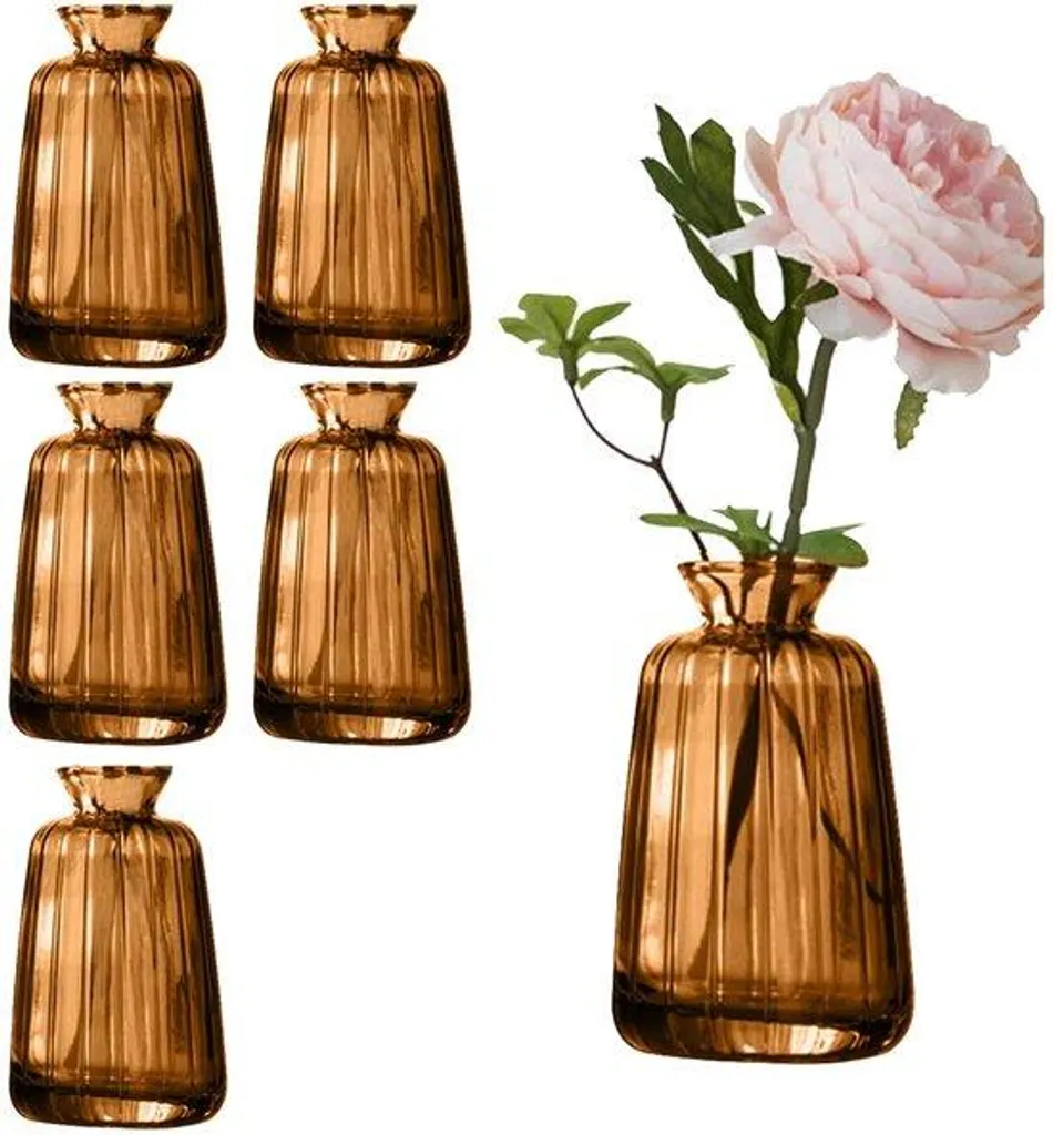 Mini vase pour décoration de table mariage et couronne de fleurs en verre