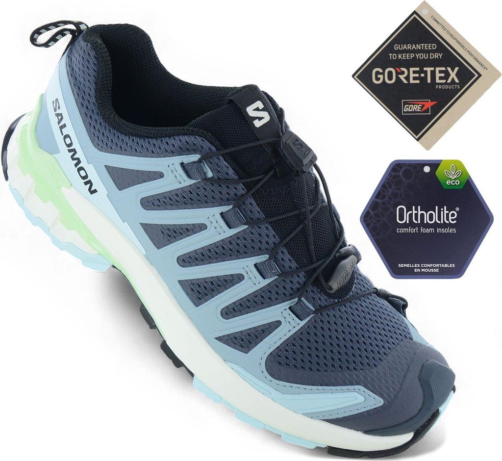 Salomon XA PRO 3D V9 W - Damen Wanderschuhe Trail-Running Schuhe Blau 477480 , EU 42 UK 8