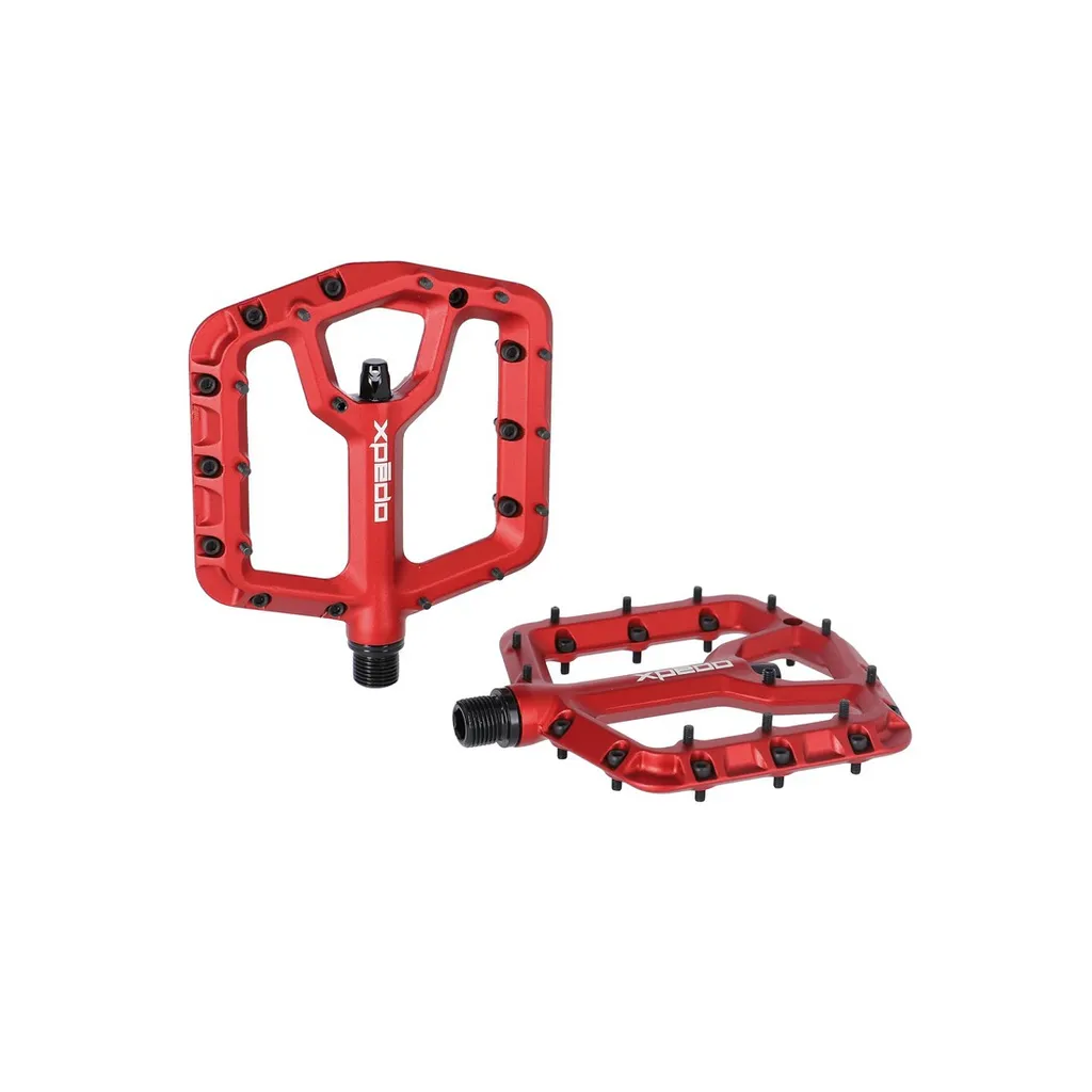Pédales de Vélo Plateforme VTT XPEDO TRIDENT Rouges avec Axe 9/16 Acier