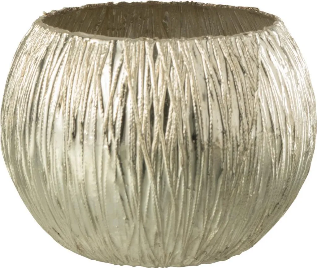J-Line Porte-bougies en Verre Argenté Très Petit Modèle Chic Ø 8 cm