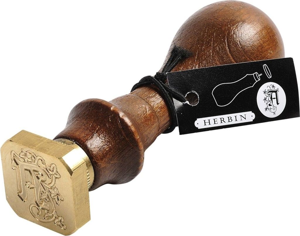 Jacques Herbin 3x Viereckiges Siegel Holzgriff, Buchstabe G 40007T