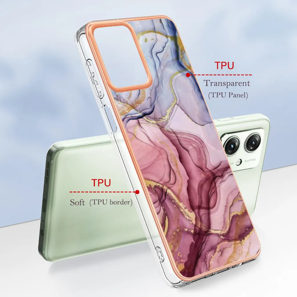 Custodia Motorola Moto G54 Antiurto Silicone TPU Rinforzato Oro Rosa - 3