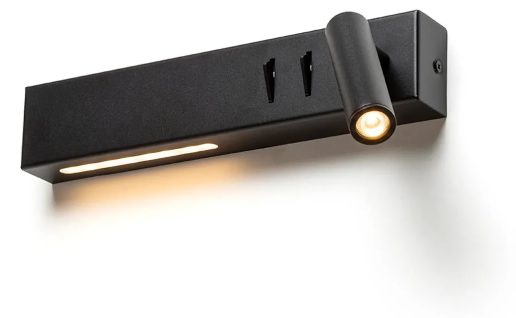 Lampe de chevet LED Rendl Odeon noire R14524 pour un éclairage design