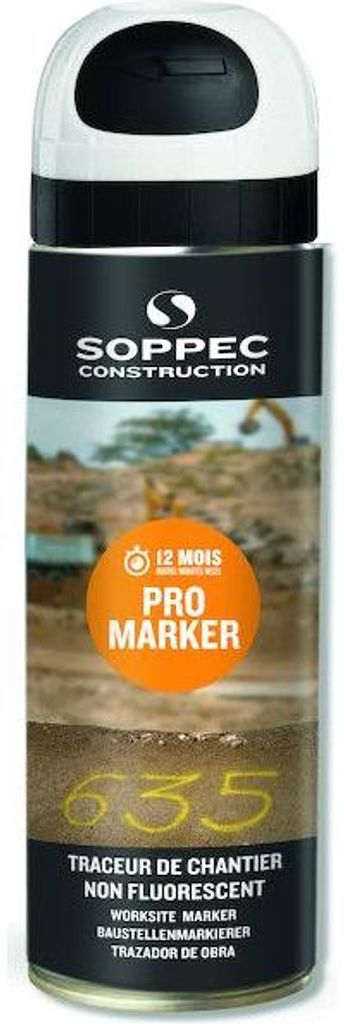12 x Spray de marquage Soppec Fluo TP blanc 500ml visible Image du produit 