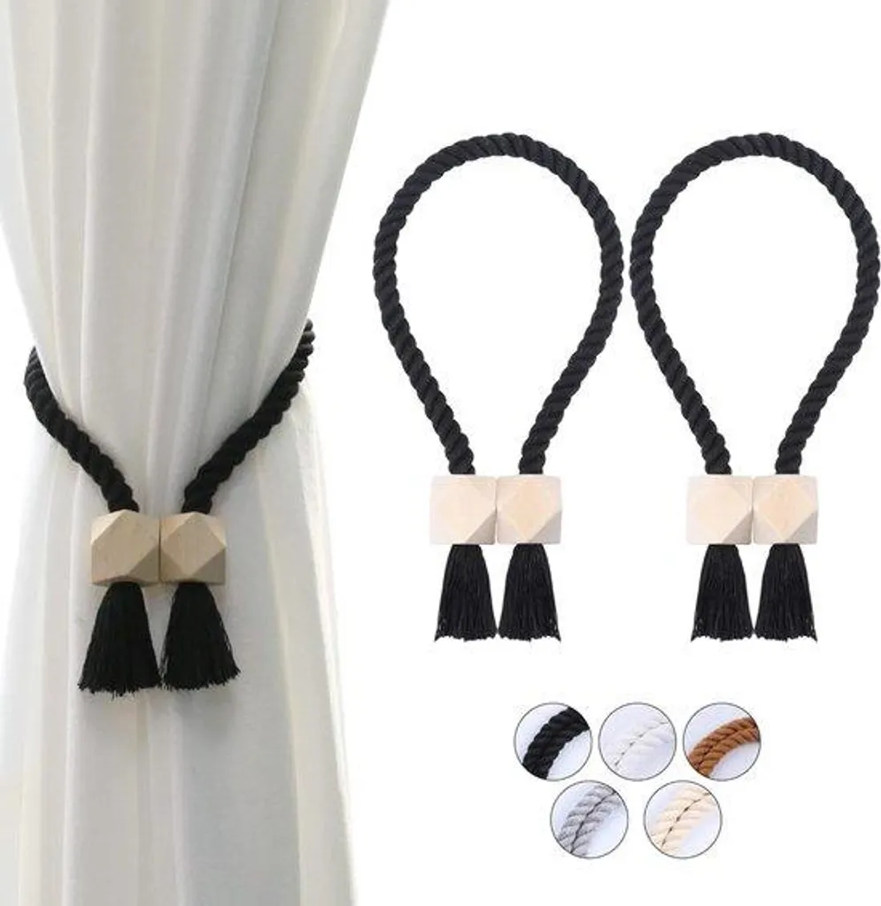 Lot de 2 ceintures tressées en coton noir pour homme et femme Gordi