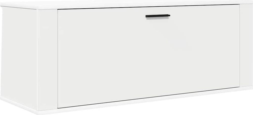 vidaXL Nástěnný botník bílý 100x35x38 cm Dřevěný materiál Obrázek produktu 