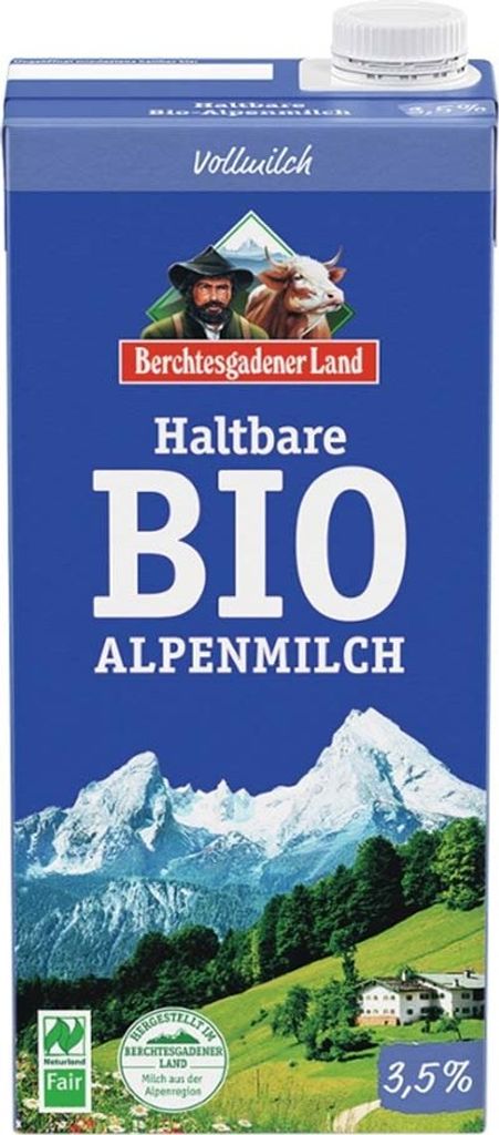 Berchtesgadener Land Haltbare -Alpenmilch 3,5%, 1 l Produktbild 