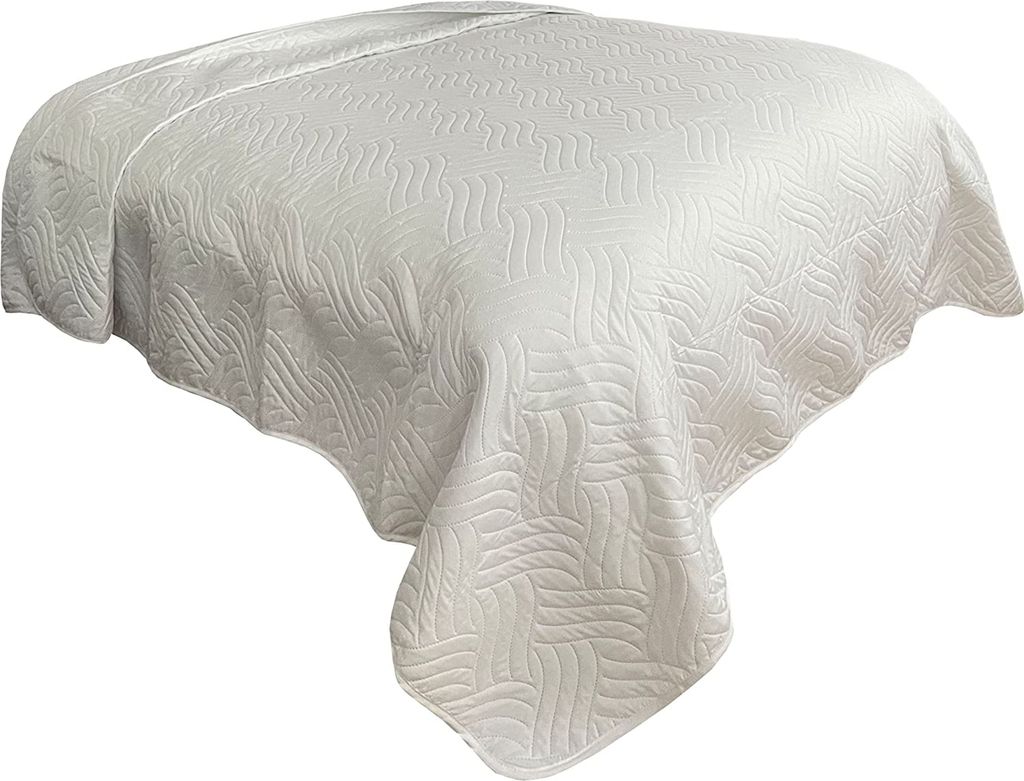 Tagesdecke Bettüberwurf 220x240 cm weiß Uni Einfarbig Produktbild 1