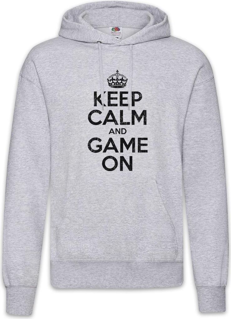 Urban Backwoods Keep Calm And Game On, Herren Hoodie, Farbe: Hellgrau, Größe: XL