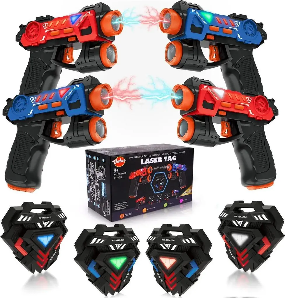 Kit Laser Tag 4 Pistolets et Gilets Infrarouges - Pack Combat Noir Adultes - 2