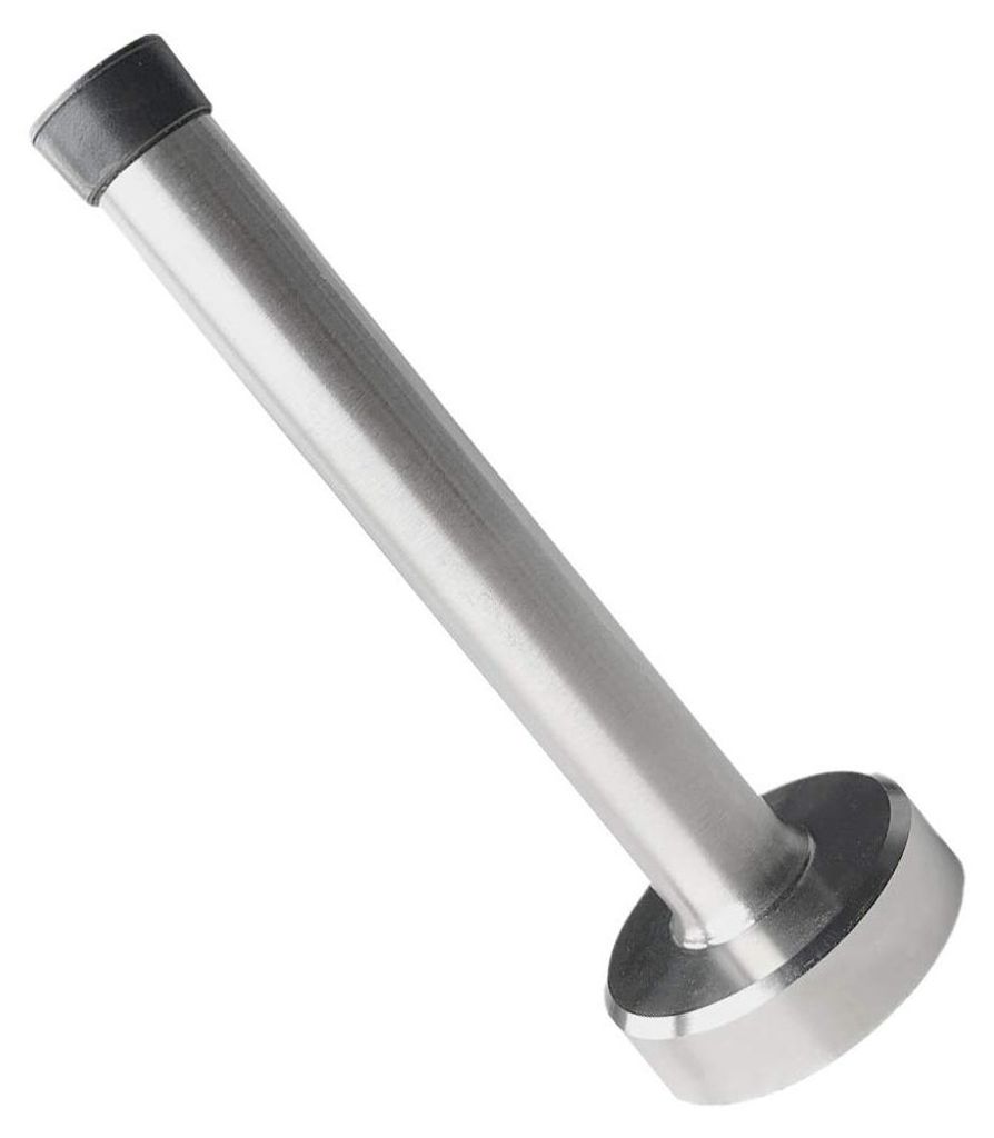 Türstopper aus Edelstahl, zylindrisch mit Gummipuffer, robuster Türstopper für Zuhause und Büro, 12,5 cm, 1 Stück, silberfarben