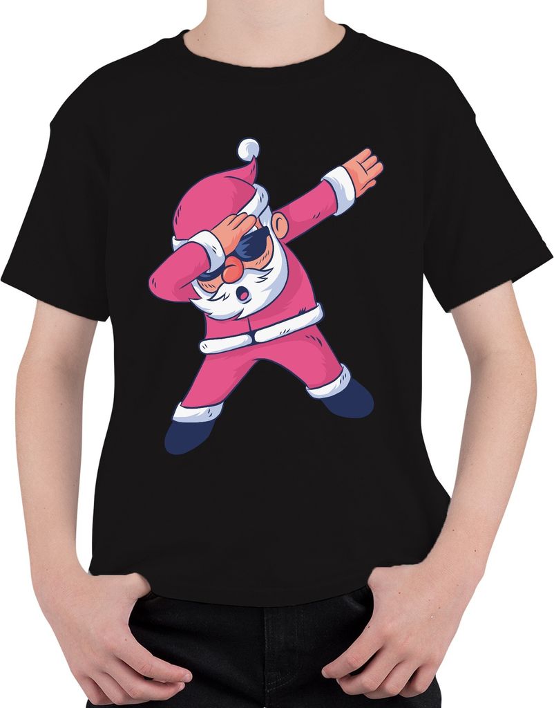 Dabbing Santa Sonnenbrille - Weihnachten Weihnachtsgeschenk Christmas Uni Kinder T-Shirt, Schwarz, 116