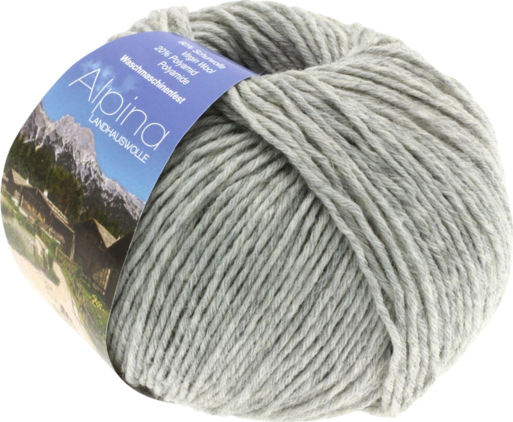 Lana Grossa Alpina Landhauswolle 004 Silbergrau 100g