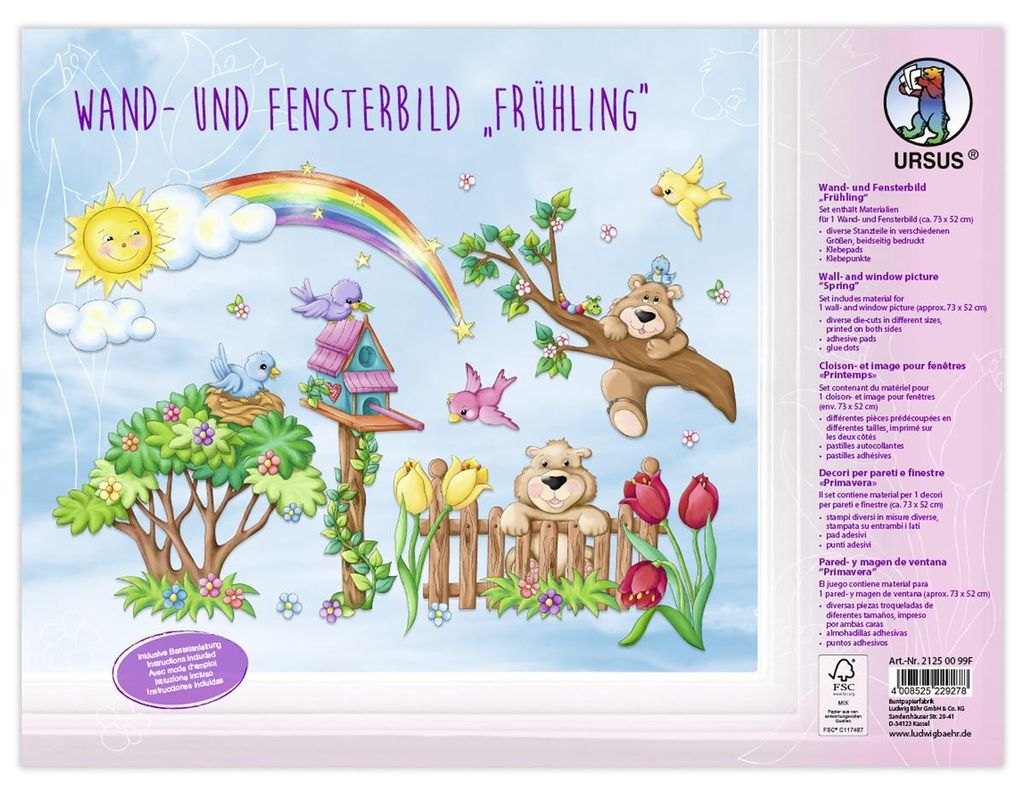 URSUS Wand- und Fensterbild Frühling 24,8x33cm