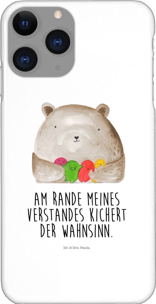 Mr. & Mrs. Panda Iphone 11 Pro Handyhülle Bär Gefühl - Weiß - Geschenk, Teddy, Premium Kunststoff, Handy Case, Verrückt, Wahnsinn, Durchgedreht