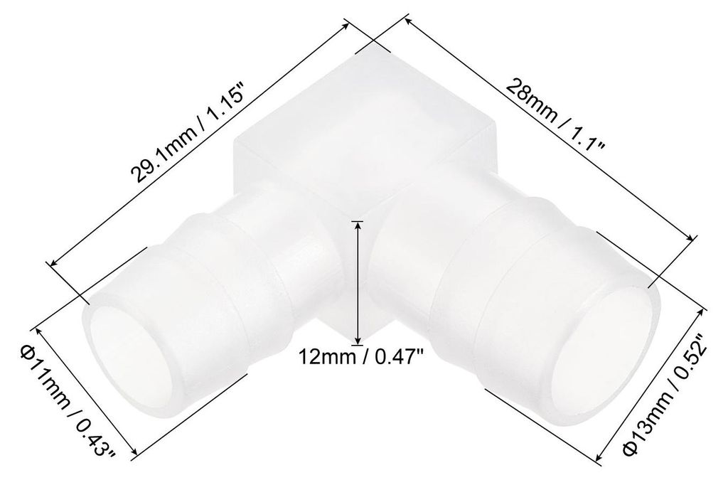 Schlauchanschluss 11mm bis 13mm Durchm. Kunststoff Schnelle Ellbogenkupplung Reduzierstš¹ck