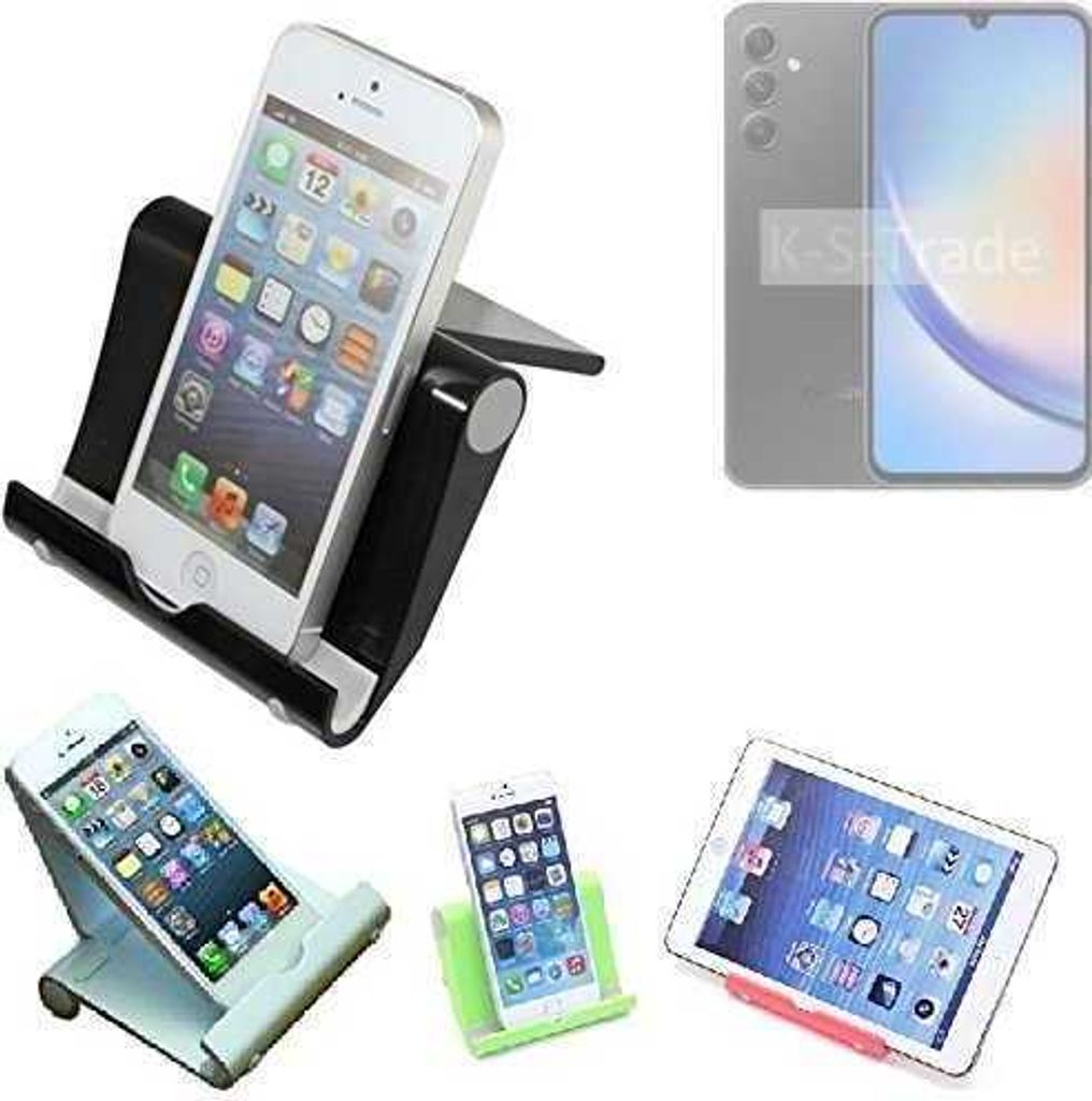 K-S-Trade Handy-Ständer kompatibel mit Samsung Galaxy A34 5G faltbarer Tischständer Smartphone Tablet Halterung Reise