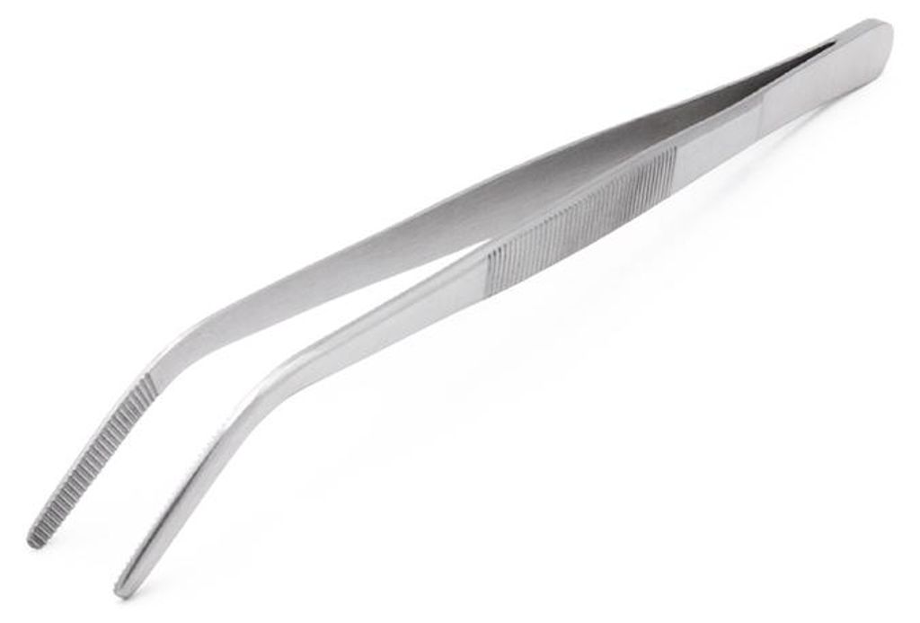 Edelstahl Futterpinzette - 20 cm - Abgewinkelt Produktbild 