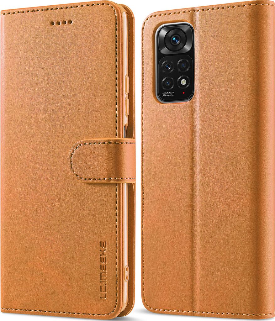 Xiaomi Redmi Note 11S/Note 11 4G Hülle, Klapphüllen Brieftasche Leder Magnetverschluss Ständer Schutzhülle für Redmi Note 11S Gelb