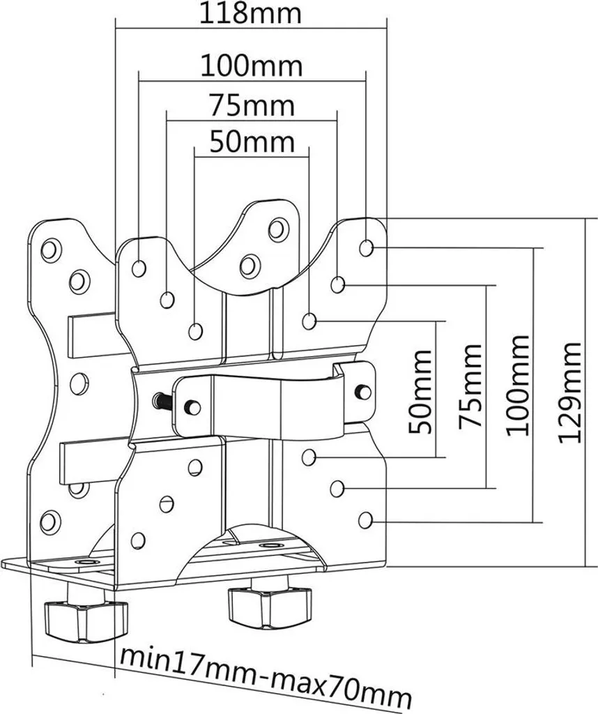 Support de Moniteur de Bureau Fixe 13-27 Pouces Noir Ewent EW1517 Robuste - 3