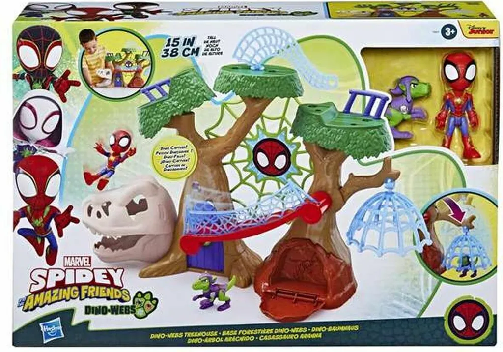 Base Forestière Spidey Dino-Webs avec Piège de Toiles et Figurines Pro