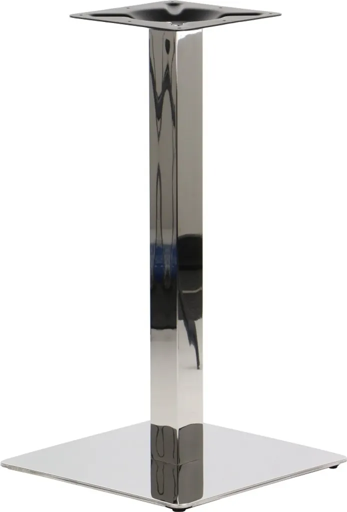 Base per tavolo in acciaio inox SH-3002-1, per ufficio, hotel, ristorante, dimensioni 40x40x72 cm, acciaio inox lucido