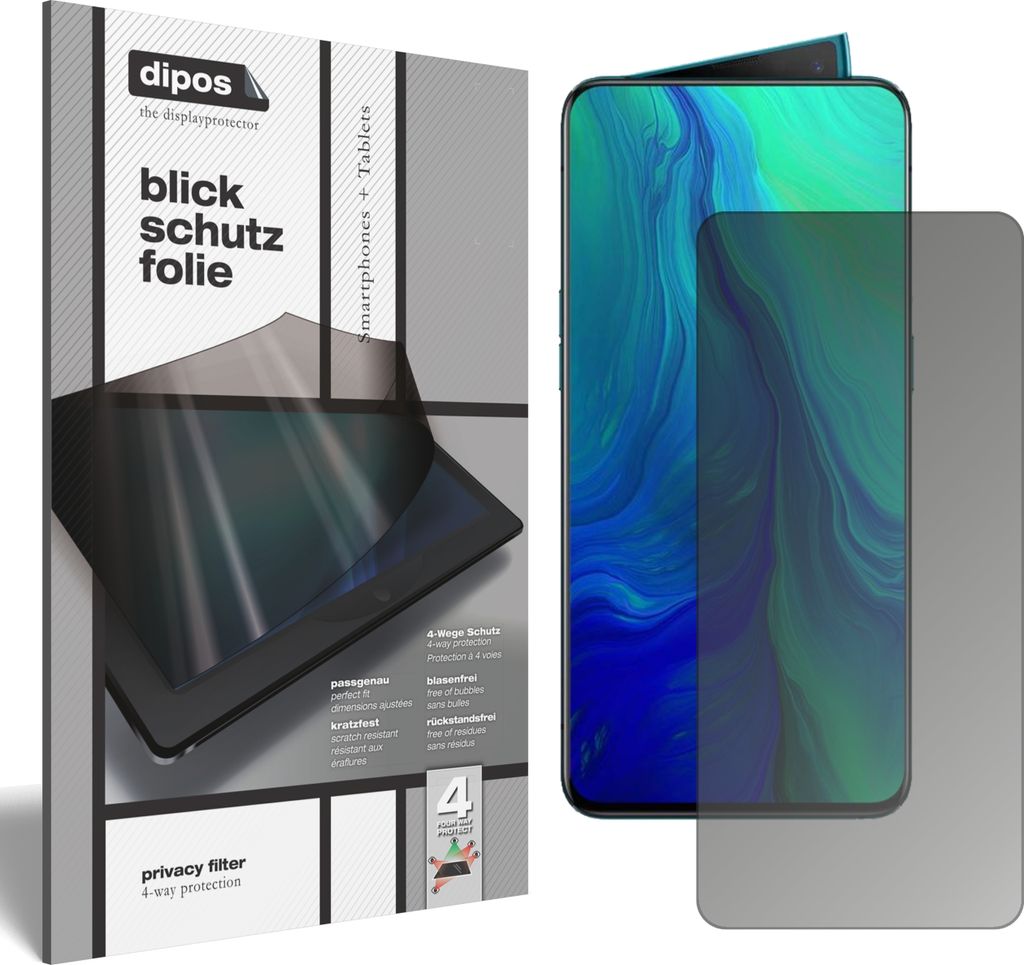 Schutzfolie für Oppo Reno 10X Zoom mit Sichtschutz Blickschutz Folie