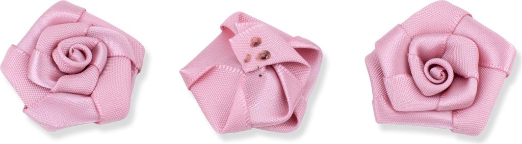 Satinrosen 3cm zum Basteln & Aufnähen 10 Stück Altrosa Produktbild 
