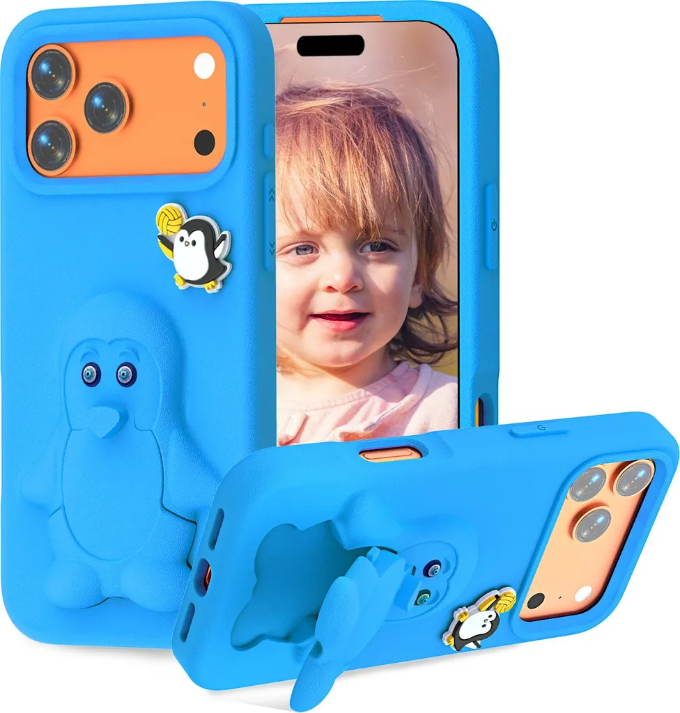 Cover Antiurto Bambini iPhone 17 Pro Max - Protezione Estrema EVA Blu