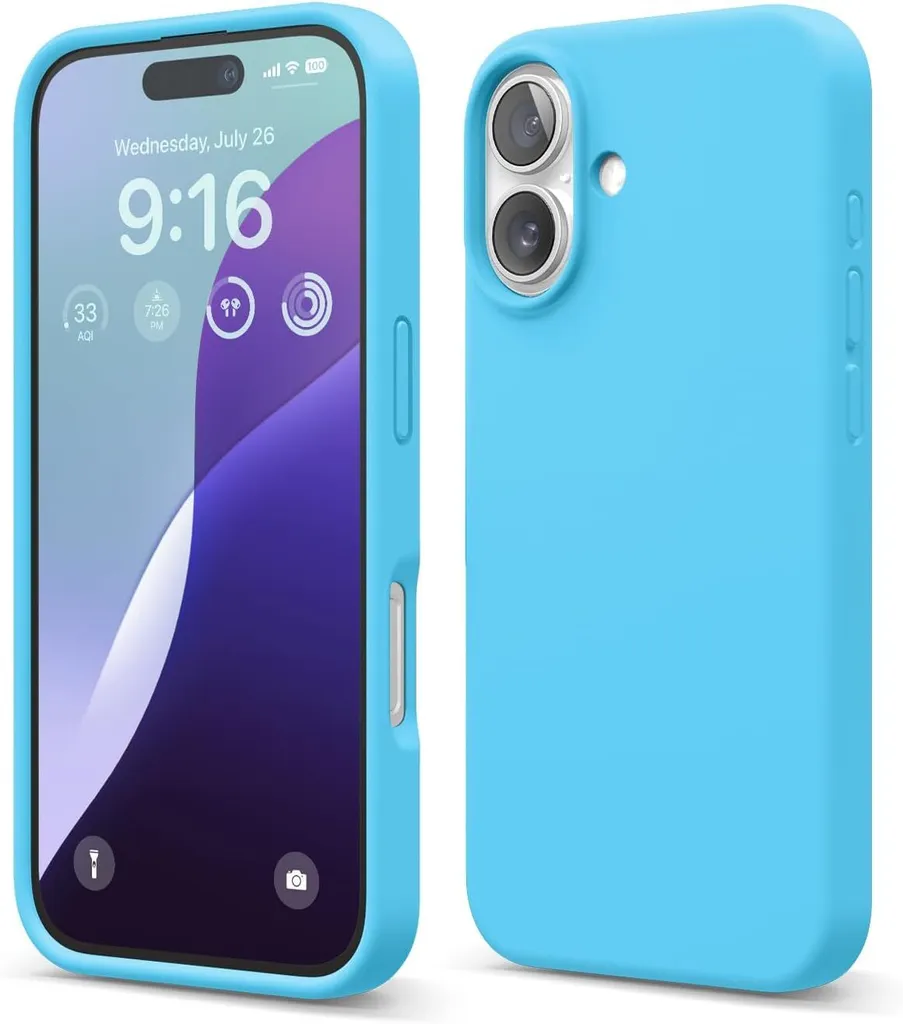 Coque iPhone 16 Anti-rayures et Anti-glisse - Elago Silicone Ocean Blue