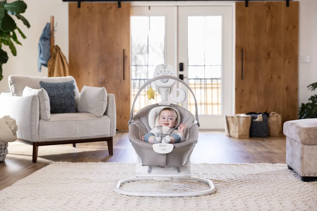 Graco SoftSway Balançoire électrique 2-en-1 Starlight pour Nouveau-Né