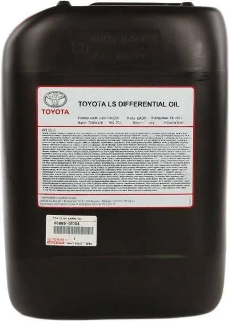 Huile pour engrenages TOYOTA 85W-90 bidon 20L haute viscosité stable
