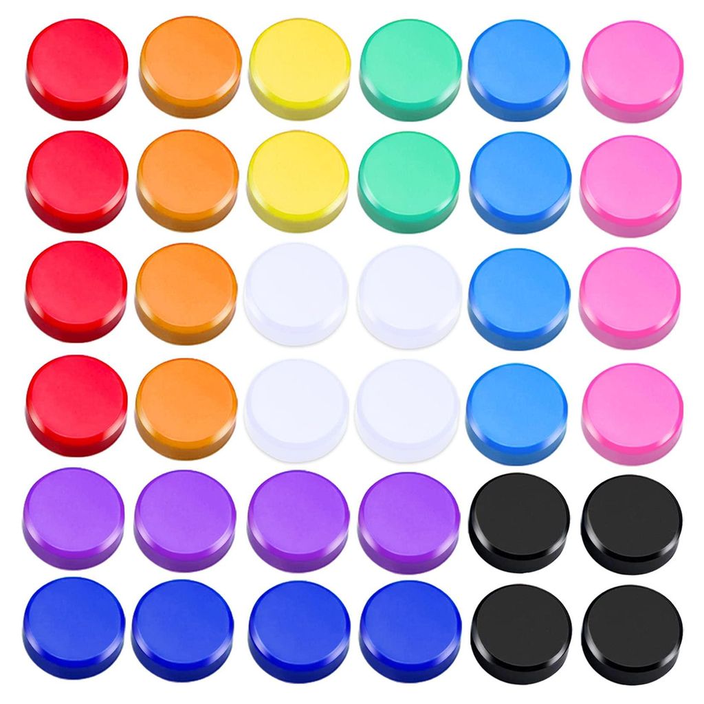 40 Magnete in 10 Farben, Kühlschrankmagnete, Magnete für Magnettafeln, rund, verschiedene Farben, Kühlschrankmagnete für Whiteboards, Klassenzi...