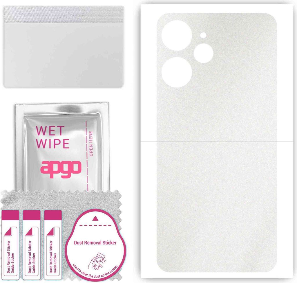 apgo Rückseite Schutzfolie, Skin, kompatibel mit Realme 10T 5G, Hinten Displayschutzfolie aus Vinylfolie, kratzfest, einfache Montage - Matt Trans...