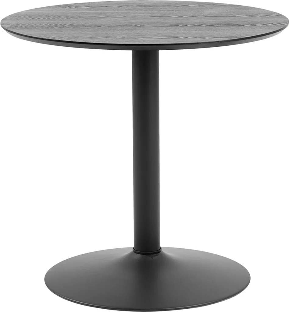 Table à manger 80 cm Noire Smuk Lathan - Stable, Compacte et Robuste