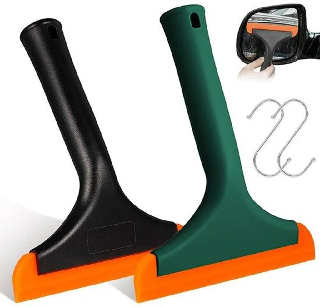 Nettoyeur de vitres silicone pour pare-brise et miroirs, vert et noir