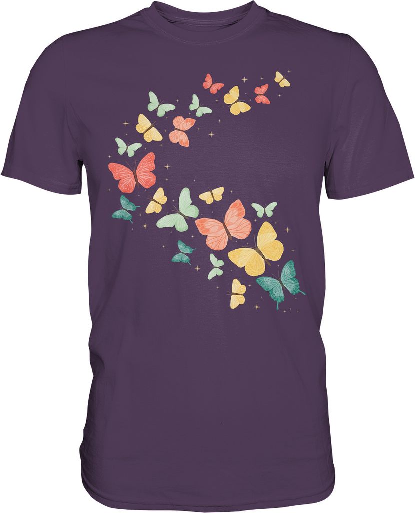 Farbenfrohe Bunte Schmetterling T-Shirt – Urban Purple / Produktbild 