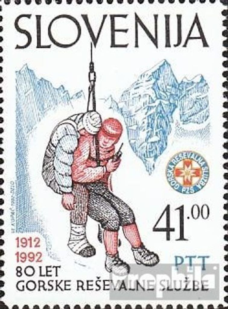 Briefmarken Slowenien 1992 Mi 24 (kompl.Ausg.) postfrisch 80 Jahre Bergrettungsdienst