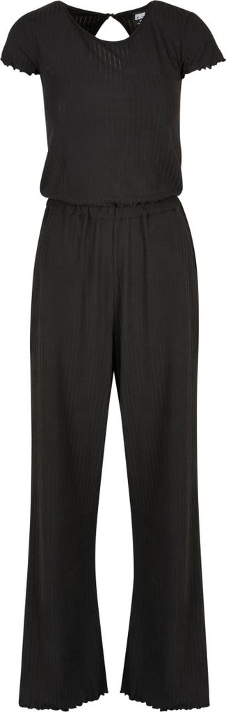 Urban Classics Jumpsuit Damen Ladies Rib Wid Leg Jumpsuit schwarz S
